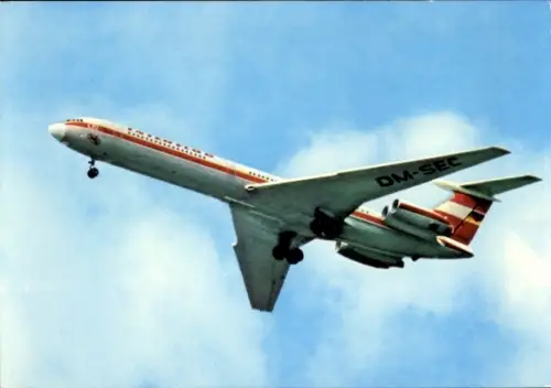 Ak Passagierflugzeug Iljuschin IL-62, Interflug, Turbinenluftstrahlverkehrsflugzeug, DM SEC