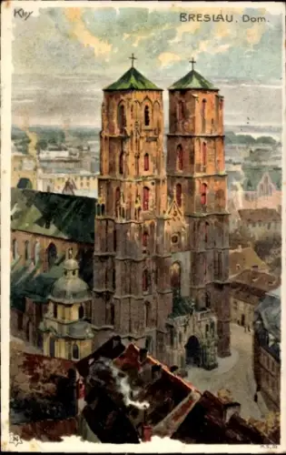 Künstler Litho Kley, Heinrich, Wrocław Breslau Schlesien, Dom, Novitas 592