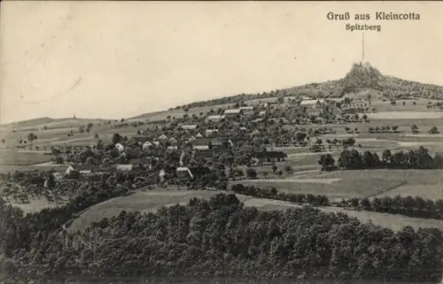 Ak Cotta B Kleincotta Dohma Sachsen, Landschaft mit Spitzberg, Ort   aus der Zeit um 1912