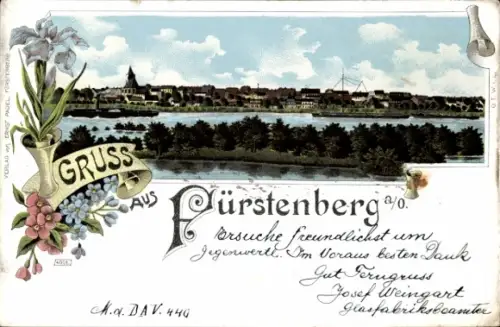 Litho Fürstenberg an der Oder Eisenhüttenstadt in Brandenburg, Gesamtansicht