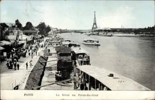 Ak Paris I Louvre, La Seine au Point-du-Jour