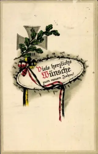 Ak Glückwunsch Neujahr, Eisernes Kreuz