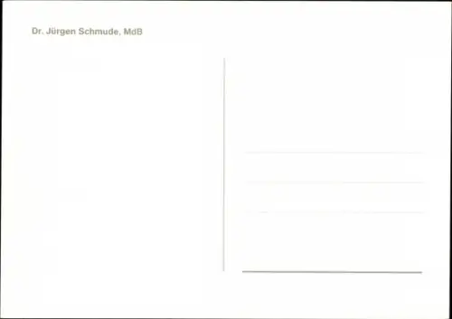 Ak Jürgen Schmude, Politiker, Portrait, Autogramm