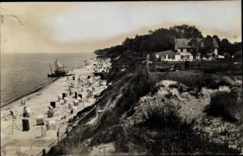 Ak Rewal Rewahl Pommern, Strandpartie, Strandkörbe