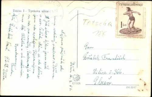 Ak Děčín Tetschen an der Elbe Region Aussig, Tyrsova ulice