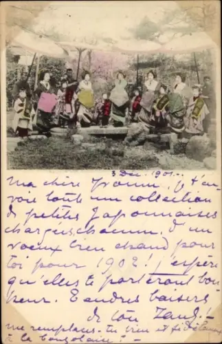 Ak Japan, Japanerinnen, Gruppenbild, Japanische Tracht