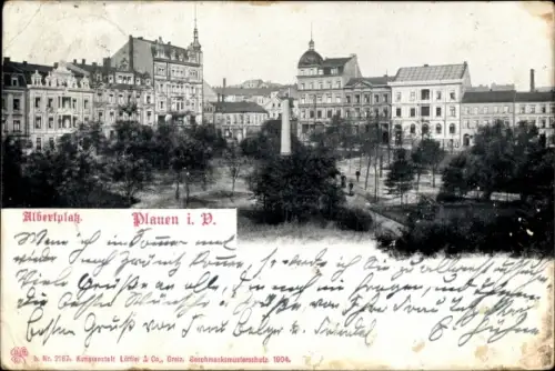 Ak Plauen im Vogtland, Albertplatz