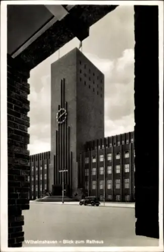 Ak Wilhelmshaven in Niedersachsen, Blick zum Rathaus