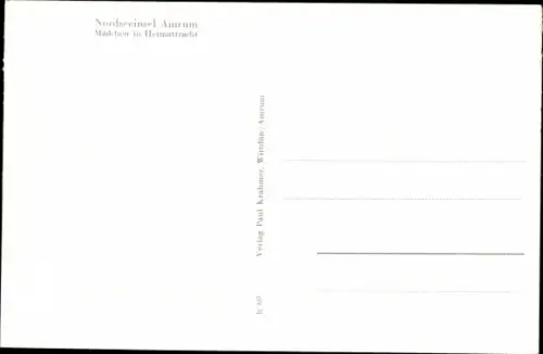 Ak Insel Amrum in Nordfriesland, Mädchen in Heimattracht