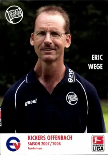 Autogrammkarte Teambetreuer Eric Wege, Kickers Offenbach, Autogramm