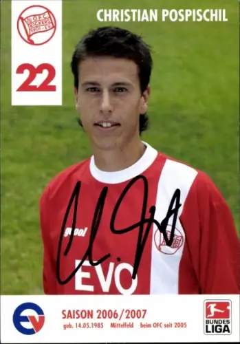 Autogrammkarte Fußballer Christian Pospischil, Kickers Offenbach, Autogramm