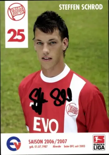 Autogrammkarte Fußballer Steffen Schrod, Kickers Offenbach, Autogramm