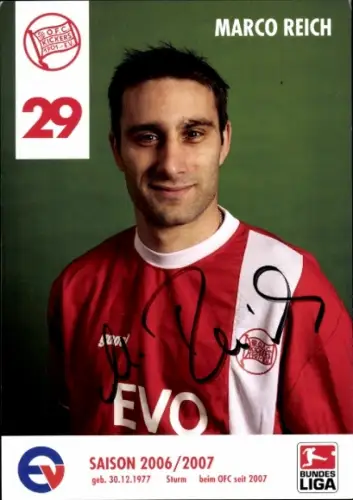 Autogrammkarte Fußballer Marco Reich, Kickers Offenbach, Autogramm