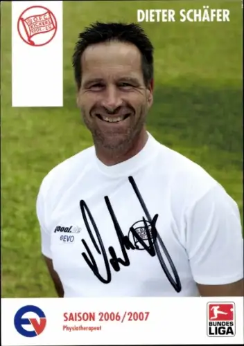 Autogrammkarte Physiotherapeut Dieter Schäfer, Kickers Offenbach, Autogramm