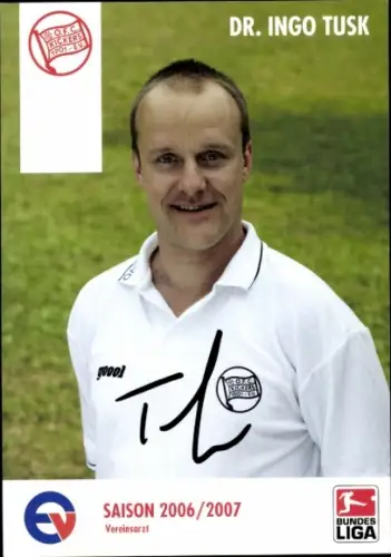 Autogrammkarte Vereinsarzt Dr. Ingo Tusk, Kickers Offenbach, Autogramm