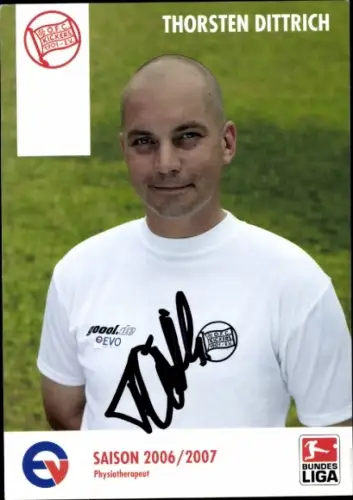 Autogrammkarte Physiotherapeut Thorsten Dittrich, Kickers Offenbach, Autogramm
