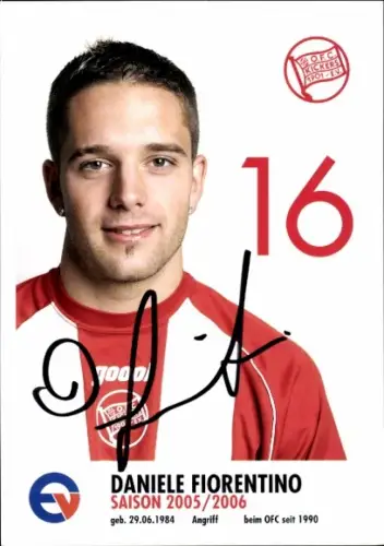 Autogrammkarte Fußballer Daniele Fiorentino, Kickers Offenbach, Autogramm