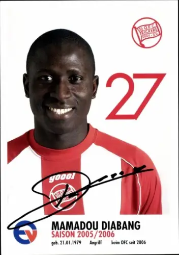 Autogrammkarte Fußballer Mamadou Diabang, Kickers Offenbach, Autogramm