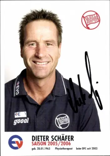 Autogrammkarte Physiotherapeut Dieter Schäfer, Kickers Offenbach, Autogramm
