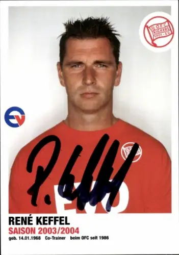 Autogrammkarte Co Trainer René Keffel, Kickers Offenbach, Autogramm
