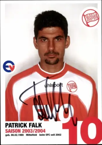 Autogrammkarte Fußballer Patrick Falk, Kickers Offenbach, Autogramm
