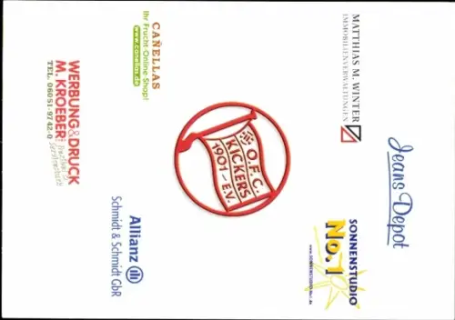 Autogrammkarte Fußballer Patrick Falk, Kickers Offenbach, Autogramm