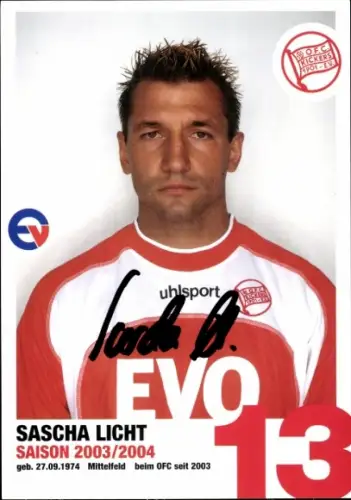 Autogrammkarte Fußballer Sascha Licht, Kickers Offenbach, Autogramm