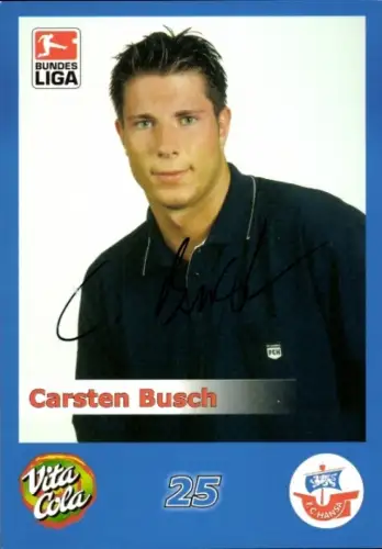 Autogrammkarte Fußballer Carsten Busch, FC Hansa Rostock, Autogramm