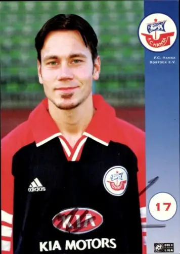 Autogrammkarte Fußballer Marcus Lantz, FC Hansa Rostock, Autogramm