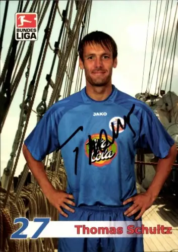 Autogrammkarte Fußballer Thomas Schultz, FC Hansa Rostock, Autogramm