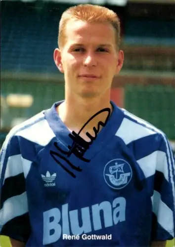 Autogrammkarte Fußballer René Gottwald, FC Hansa Rostock, Autogramm