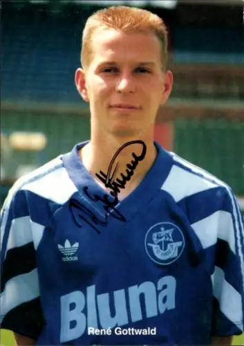 Autogrammkarte Fußballer René Gottwald, FC Hansa Rostock, Autogramm