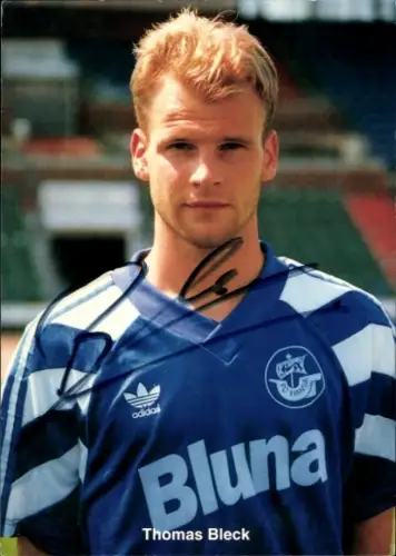 Autogrammkarte Fußballer Thomas Bleck, FC Hansa Rostock, Autogramm
