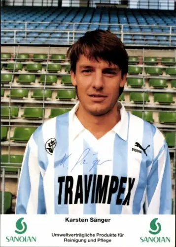 Autogrammkarte Fußballer Karsten Sänger, FC Hansa Rostock, Autogramm