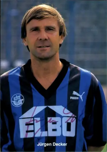 Autogrammkarte Co Trainer Jürgen Decker, FC Hansa Rostock, Autogramm