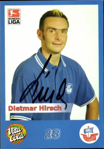 Autogrammkarte Fußballer Dietmar Hirsch, FC Hansa Rostock, Autogramm