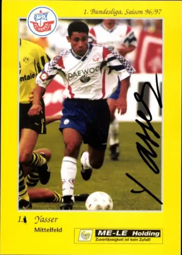 Autogrammkarte Fußballer Yasser Achmed Radwan, FC Hansa Rostock, Autogramm