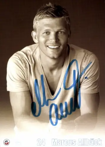 Autogrammkarte Fußballer Marcus Allbäck, FC Hansa Rostock, Autogramm