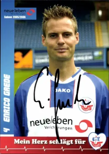 Autogrammkarte Fußballer Enrico Gaede, FC Hansa Rostock, Autogramm