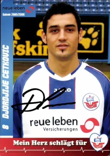 Autogrammkarte Fußballer Djordjije Cetkovic, FC Hansa Rostock, Autogramm