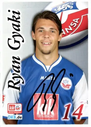 Autogrammkarte Fußballer Ryan Gyaki, FC Hansa Rostock, Autogramm