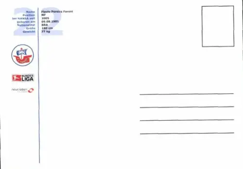 Autogrammkarte Fußballer Flavio, FC Hansa Rostock, Autogramm