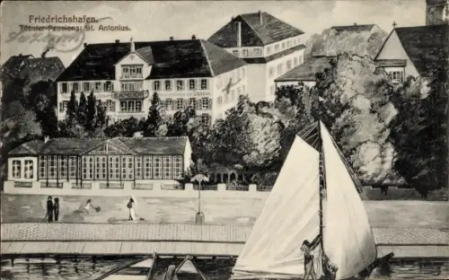 Künstler Ak Friedrichshafen am Bodensee, Töchterpensionat, St. Antonius