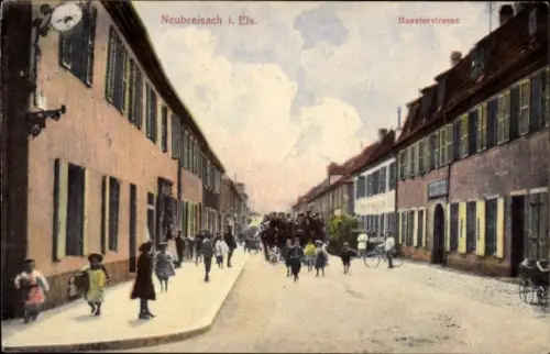 Ak Neuf Brisach Neubreisach Elsass Haut Rhin, Baselerstraße