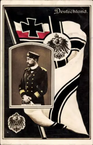Wappen Ak Prinz Heinrich von Preußen, Portrait in Uniform
