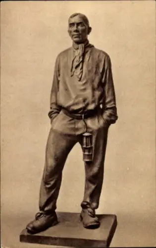 Ak Der Bergmann von der Saar, Plastik von Fritz Koelle