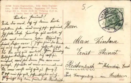 Ak Schnelldampfer Deutschland, HAPAG