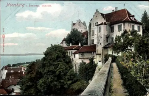 Ak Meersburg am Bodensee, Meersburg am Bodensee, Schloss, farbige 