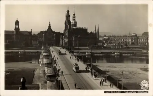 Ak Dresden Altstadt, Augustusbrücke