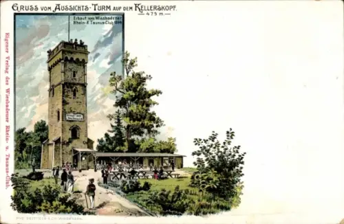 Künstler Litho Naurod Wiesbaden, Kellerskopf, Aussichtsturm